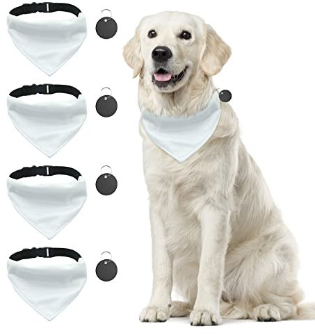 URROMA Hundehalstuch-Halsband, dreieckig, mit Verstellbarer Schnalle, für Hunde und Katzen, XL, 4 Stück