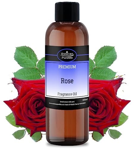 Rose Fragrance Oil 100ml, Room Fragrance Oils for Candle Making Wax Melt Scents, Great for Rose Oil Humidifier Oils, Potpourri, Candle Fragrance Oil for Soy Wax, Scented Oil for Burners, Perfume Oil