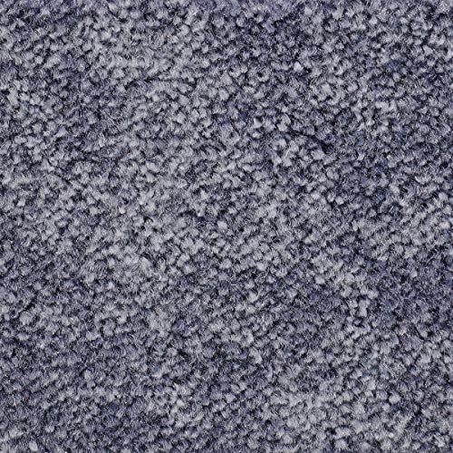 Teppichboden blau Meterware in 400 und 500 cm Breite ideal für Kinderzimmer und Schlafzimmer mit Velours Oberfläche trittschalldämmend (5 m x 7 m)