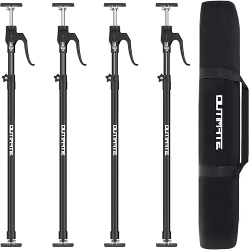 OUTIMATE Third Hand Support Pole Heavy Duty, Cabinet Jacks for Installing Cabinets with 154 LBS Capacity and Expand from 49-1/5 to 114-1/5 IN, 4-PC