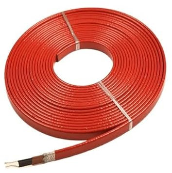 MIBSH Pfeife Haus 230 V Dach-Elektro-Kupfer-Heizdraht, 14 mm, selbstregulierendes schwarzes Heizkabel, Frostschutz, Frostschutz for Wasserleitungen Boden Elektronik (Color : Red, Size : 100meter)