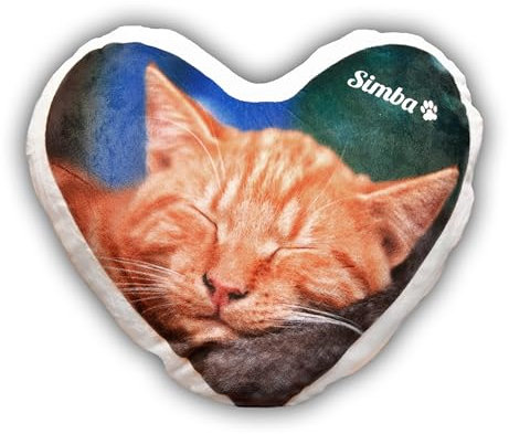 LOOXIS Personalisiertes Herz-Kissen mit Foto & Text Bedruckt, selbst gestalten – 44x40 cm, Weiß - Geschenkidee Männer und Frauen, Jahrestag, Geburtstag, Valentinstag –Flauschige Oberfläche