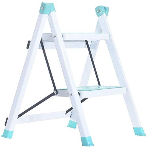 Outdoor Home Doppelzweck-Tritthocker, Klappleiter, zweistufige Sicherheitsleiter, farbige einseitige Leiter, Küchen-/Badezimmer-Fußhocker, ultraleichte Eisenleiter, kreative Regale, multifunktionale L