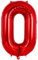 Ponmoo Foil Globo Número 0 Rojo 40 (101cm), Inflable Helio o aire, Gigante Numeros 0-9, 10-19, 20-29, 30-100, Grande Globos Decoración para La Boda Aniversario y Cumpleaños Fiestas