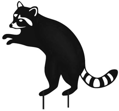 Colcolo Waschbär-Silhouette, Gartenstecker, Hofdekoration, Rasendekoration für Auffahrt, Weg, Dekoration, vielseitig einsetzbar, Stehen