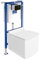 Lavita ViConnect H112 Vorwandelement Unterputz WC mit Bedienplatte + Wand Hänge Tiefspül WC Fago Weiß Spülrandlos + WC Sitz Komplettset Unterputz Spülkasten Toilette Komplett Sett