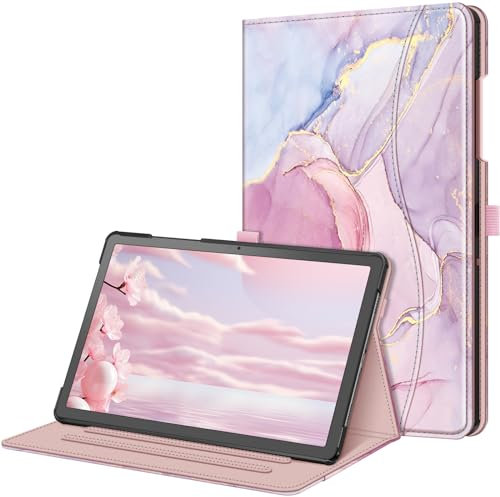 Fintie Étui de Protection pour Samsung Galaxy Tab A9 Plus/A9+ 5G 11 2023 modèle (SM-X210/X216/X218), Fonction Support Intelligent Multi-Angle avec Poche Auto Wake/Sleep, Dreamy Marble