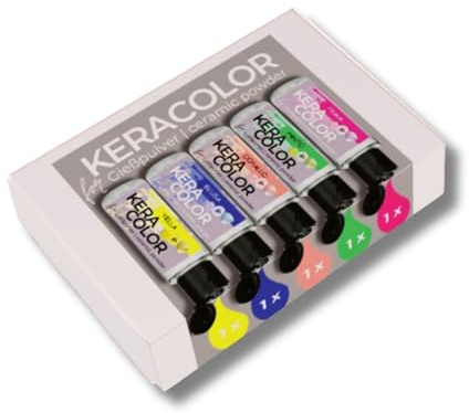 KERACOLORS - 5 x 25 ml im Set - Farben zum Anfärben von Gießpulver