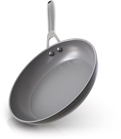 Ninja NeverStick Ceramic Pro 10.25 Fry Pan, Non-Stick Pan, PTFE Free, Ceramic Coated, Stainless Steel Handle, Stove to Oven Safe to 660°F, All Stovetops & Induction Compatible, Black, CW30026BK