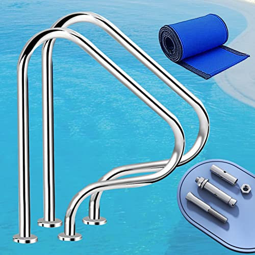 BomDog Pool-Handlauf, Pool-Sicherheitshandläufe, 2 Stück, Rutschfpoolgeländer, 80 X 80 Cm, Pool-Handläufe, Spa-Leiter-Handlauf