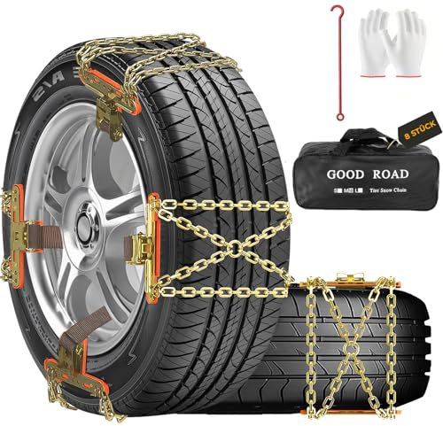TOFFCAEA 8 Stück Universal Schneeketten, Metall Auto Schneeketten Winter Auto Zubehör, Snow Chain für LKW
