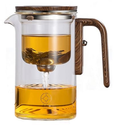 Enchanti Magische Teekanne - Hexerei, Zauberhafte Teetrennung Filtration Glas (720 ml Transparent)