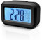 Baxcdyswe Sveglia da Comodino, Orologio a Batteria, Veglia LCD Orologio Sveglia Digitale Senza Ticchettio con Display Data, Temperatura, Funzione Snooze per Camera Da Letto, Scrivania, Viaggi (Nero)