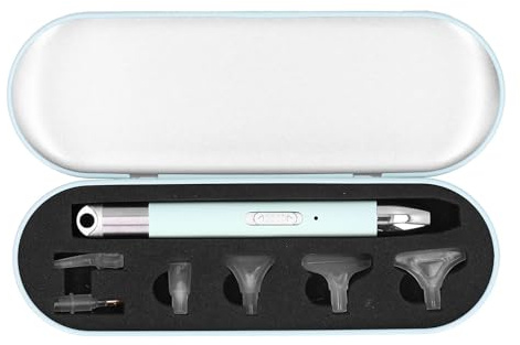 LiebeWH Diamant Malerei Zubehör Bohrstift USB Leuchtend Zwei Lichtmodi Weißes Und Warmes Licht Tragbar Ohne Kabel Für Kreuzstich Und Nagelkunst (Leuchtpunkt-Bohrstift in Box-Matcha-Grün)
