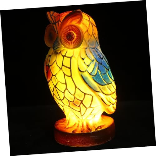 Cabilock Eulen Tischlampe aus Harz Dimmbar Warmweiße Schreibtischbeleuchtung Ästhetische Nachtlicht für Schlafzimmer und Kinderzimmer Tiermotiv Lampe
