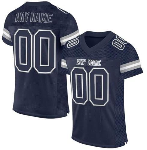 Personalisiert American Football Spieltrikots mit Name Nummer Personalisierte Trikot T-Shirt für Kinder Erwachsene Junge Mädchen Herrn Damen American Football Geschenke