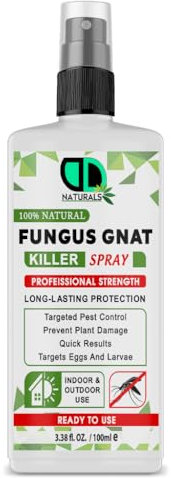 100% Natural Fungus Gnat Killer Spray, Garden & House Plant Bug Killer, Organic Effective, Fast Acting Insect Control, Ideal for Flowers, Vegetables & Shrubs, Indoor & Outdoor (100ml Spray)