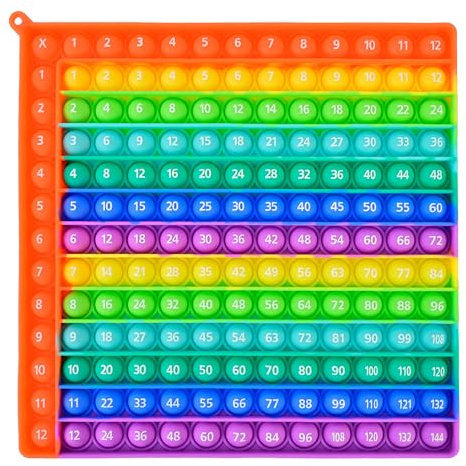 Times Table Pop Fidget Toy, 12x12 Multiplication Math Learning Toy for Kids | Sensory stress relief toy for ages 5–7, suitable for home and classroom math learning