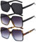 TYXHXTF 3 Pcs Sonnenbrille Damen Schwarze Polarisiert mit UV-Schutz Retro Elegant Übergroße für Sonnenbrille Groß Damen Schwarz UV400 Sonnenbrillen Klassisch Vintage Brille mit Oversize Großer Rahmen