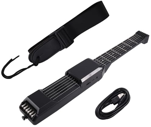 Fangxuee Electronic Guitar 7 Fret Acoustic Electric Guitar Bluetooth Digital Guitar Practice Instrument
