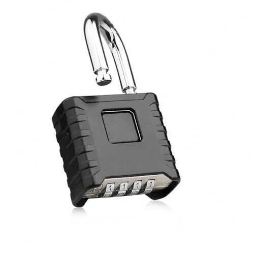 Uadme Cadenas Code 4 Chiffres Exterieur, 52mm Robuste et Antivol, 8mm Loquet Cadenas à Combinaison, pour Jardins, Cours, Porte, Clôture, Casier