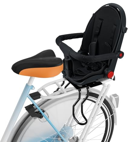 OUSEXI 2026 Black New Rear Child Bike Seat,Rear Mounted Kids Bike Seats,Back Mount Child Seat,Fits All Bicycle Rear Frames Upgrade