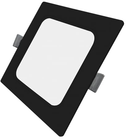 LUXULA 6 Stück LED Einbauleuchte eckig Schwarz 119x26mm 6W 600lm, IP44 | CCT 2700K 4000K 6000K einstellbar, IP44 Einbaustrahler flach, LED Deckenstrahler 230V für Bad, Küche und Innenräume