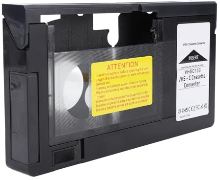 Bewinner VHSC-Kassettenadapter, Camcorder-Kassetten-Adapterbox für VHS zu VHSC-Kassettenkonverter, VHS-zu-Digital-Konvertierung, Unterstützt die Wiedergabe und mit Einer Taste