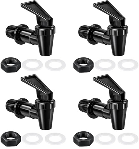 argtnayk distributeur eau lot de 4 robinets 3/4 18 mm - robinet vinaigrier en plastique pp pour distributeur de boisson, remplacement pour fontaine à eau, bidon, tonneau