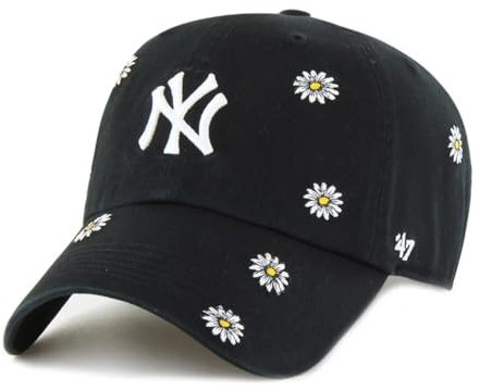 47 Brand MLB Clean Up Scatter Daisy Strapback Cap New York Yankees Black