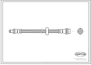 Corteco 19033506 Bremsschlauch hinten | 19033506 Kompatibel mit Tourneo Connect,transit Connect (P65_, P70_, P80_)