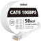Ethernet Cable Cat6 Flat 15 M White with Cable Clips, Network Cable Cat 6 Flat Ethernet Patch Cable,internet Cable with Rj45 Connectors- White (15 Meters)