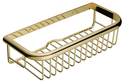 Beelee Badezimmer Regal Wandregale Duschkorb aus Messing, mit Seifenablagebereich