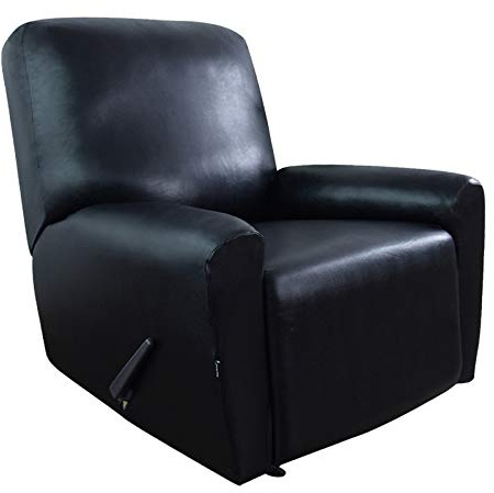 Easy-Going PU-Leder Lehnstuhl Slipcovers, wasserdicht Stretch Sofa Covers ruhesessel schwarz