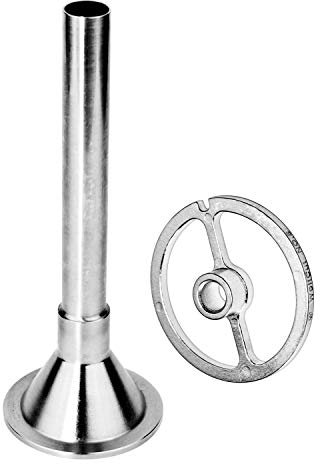 Wolfcut Wurstfüller - Set kompatibel mit Fleischwolf Größe 5 (1 X Füllrohr Rohrdurchmesser 20 mm + 1 X Führungsscheibe) Inox, Metzgerqualität