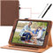 iPad 9.7 Zoll 5/6 Generation 2018/2017 Hülle Leder Kunstleder Business stoßfest Leichte Ständer Schutzhülle Case Cover Mit Pencil Pen Stifthalter Halter Steckplatz für Apple iPad Air 2 / Air, Braun