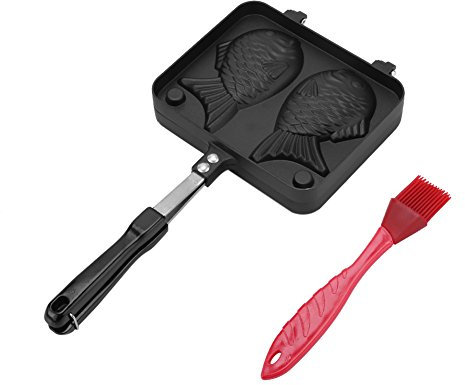 Taiyaki Maker, Poêle à Taiyaki en Alliage d'Aluminium Antiadhésif Casserole en Forme de Poisson DIY Moule pour Enfant