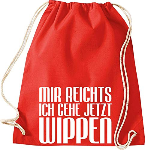 Shirtinstyle Turnbeutel, Mir Reichts Ich Gehe Jetzt Wippen, Farbe Rot