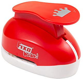 Fixo Kids 65751. Perforadora con Forma de Corona. 5cm. Tamaño Jumbo, Rojo