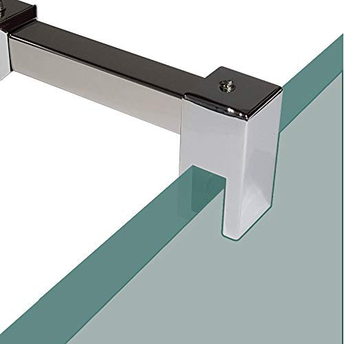 Shower Glass Support Bar | for Wetrooms or Shower Enclosures | Fits 6mm Glass | 700 to 1200mm Adjustable Telescopic Length | Stainless Steel Chrome Square Shape | BAR005