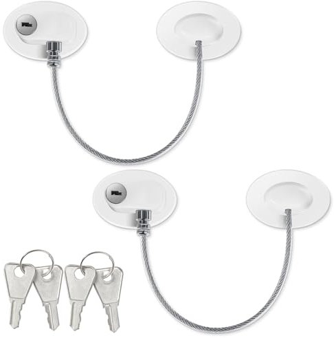 Lackingone Verrou de réfrigérateur avec clés - Antirouille - 3M robuste