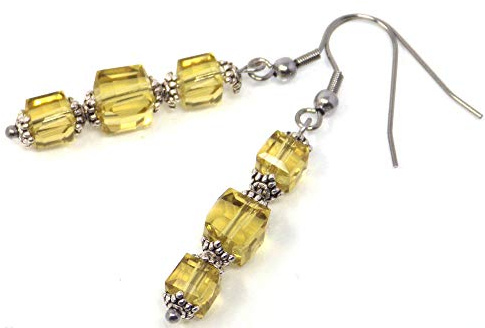 Bunte Glas Ohrringe Damen – Edelstahl Ohrhaken – Boho Chic Schmuck – Handgefertigt in Frankreich