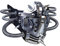 Ubauta Steampunk Ledermaske Cosplay Maske Punk Rivet Maskerade Maske-Silber