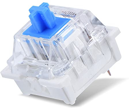 Bindpo Mechanischer Tastaturschalter, 10 PCS Blue Switch 3Pin Ersatz Blue Switch Transparentes Gehäuse für mechanische Tastatur