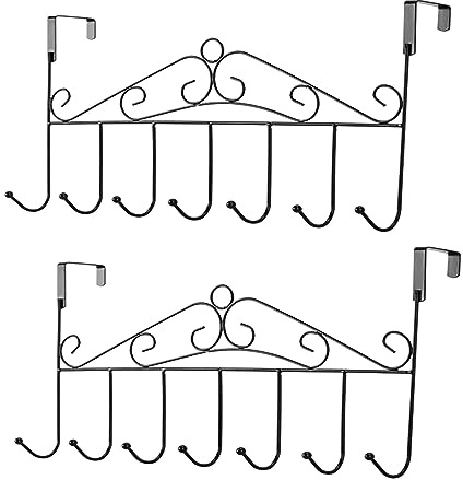 eywlwaar Türgarderobe, 7 Haken, Metall, für Zuhause, Hüte, Mäntel, Schlüssel, Taschen, Kleidung, Schals, Haken