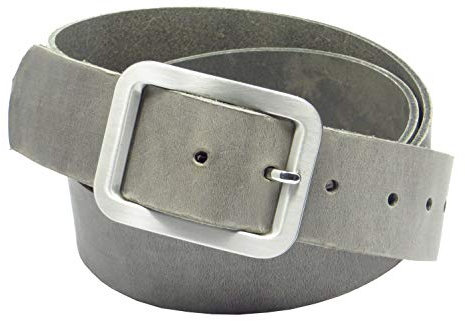 Chrissys-in Ledergürtel grau aus Rindleder 4 cm breit aus eigener Fertigung (100)