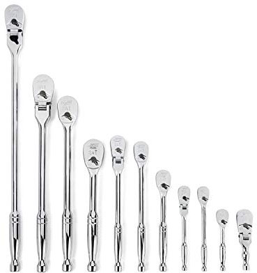 GearWrench 11 Pc. 1/4, 3/8 & 1/2 Drive 84 Tooth Mixed Teardrop Ratchet Set - 81296A-07