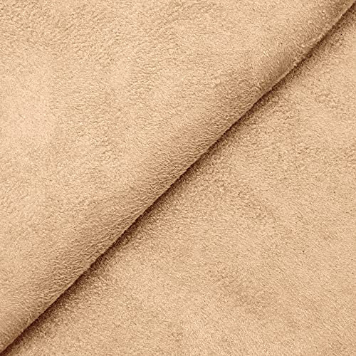 DESHOME Alessia 5 Meter - Stoff Meterware aus wasserabweisendem Mikrofaser, Stoffe für Sofa, Kissen, Möbelstücke, Stühle Beziehen Beige