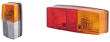 HELLA 2BE 003 347-001 Blinkleuchte - C5W/P21W - 12V/24V - Anbau - Einbauort: links/rechts & 2SD 003 184-041 Heckleuchte, Rechts, 12V