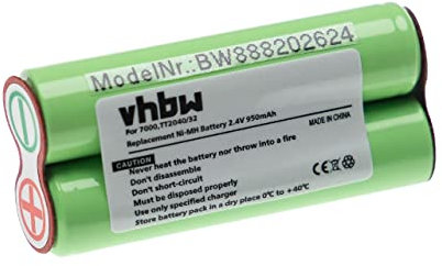 vhbw Batterie Compatible avec Philips Bodygroom TT2040, TT2040/32 Rasoir Tondeuse électrique (950mAh, 2,4V, NiMH)